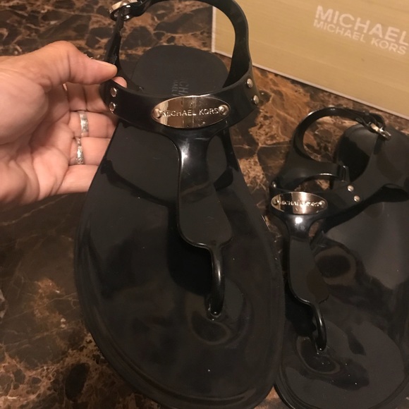 Michael Kors Black Jelly Sandals - Picture 3 of 8